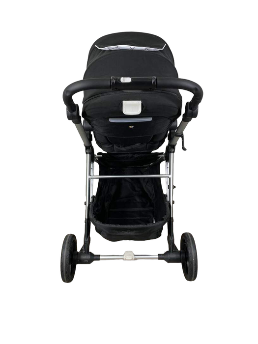 Mockingbird Single Stroller, 2023, Black, Windowpane, Silver With Black Leather