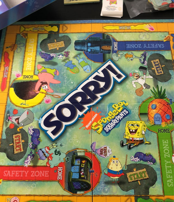 secondhand Hasbro Sorry! Game, Sponge Bob Edition