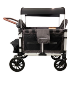 secondhand Wonderfold W4 Luxe Quad Stroller Wagon, 2023, Charcoal Grey with White Frame