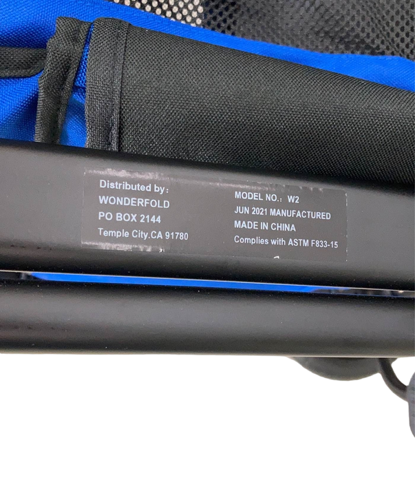 secondhand Wonderfold W2 Original Multifunctional Double Stroller Wagon, 2021, Blue