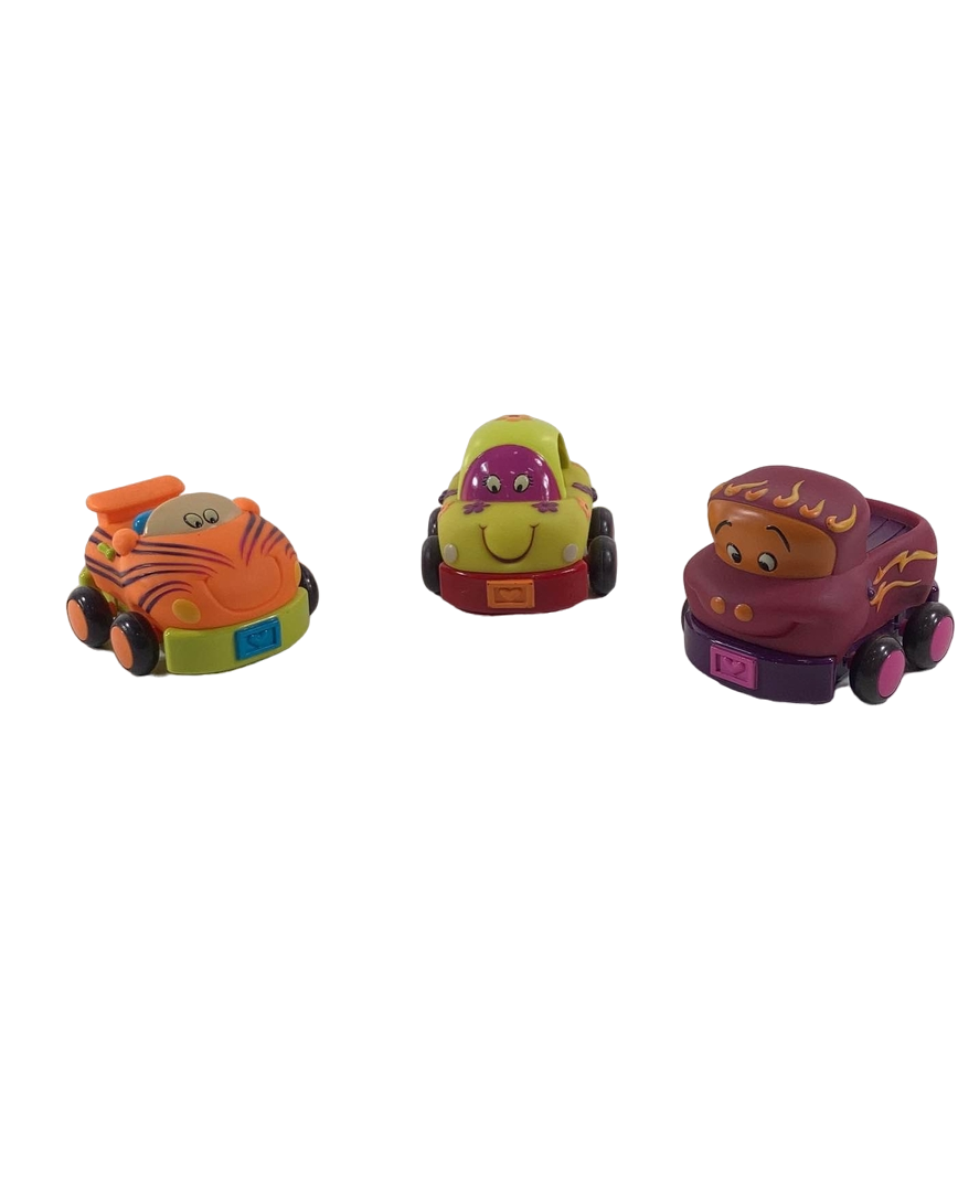 B. Toys – Wheeee-ls – 4 Voitures à Friction Souples – Jouet Enfant 1 An Et Plus – Sons Différents – Garage Inclus