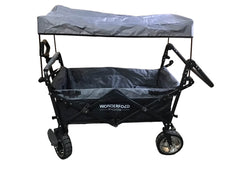 secondhand Wonderfold S4 Push & Pull Premium Utility Folding Wagon with Canopy, Black, CP Model