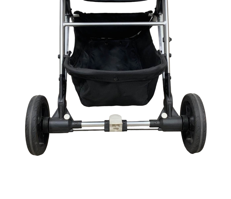 Mockingbird Single Stroller, 2019, Black, Windowpane, Silver With Penny Leather