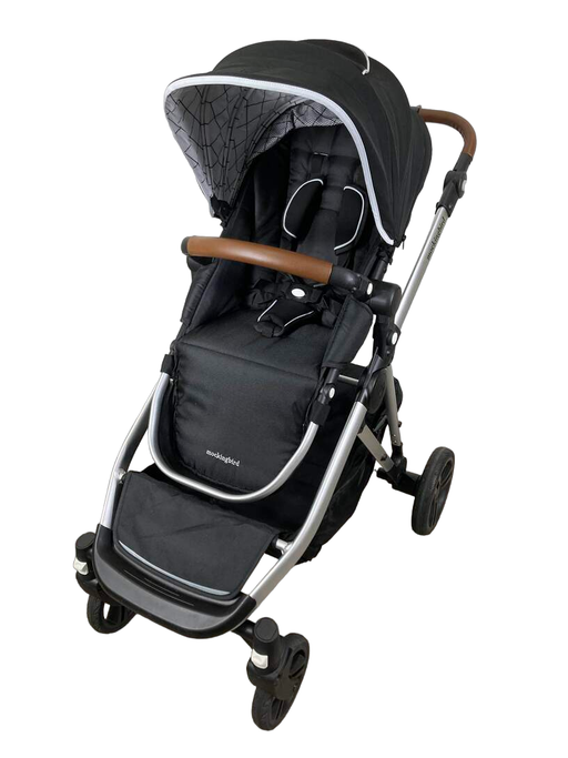 secondhand Mockingbird Single to Double Stroller, 2022, Silver with Penny Leather, Windowpane, Black