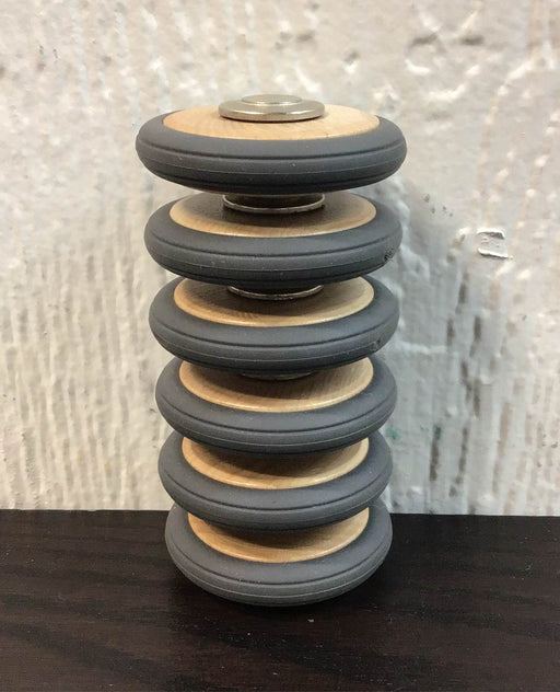 secondhand Tegu Magnetic Wooden Wheels Blocks, 6 Pieces