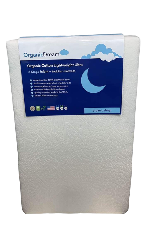 used Organic Dream Organic Cotton 2-Stage Lightweight Ultra Crib Mattress Mini