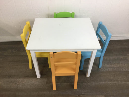 used Tot Tutors Wood Table And 4 Chairs Set