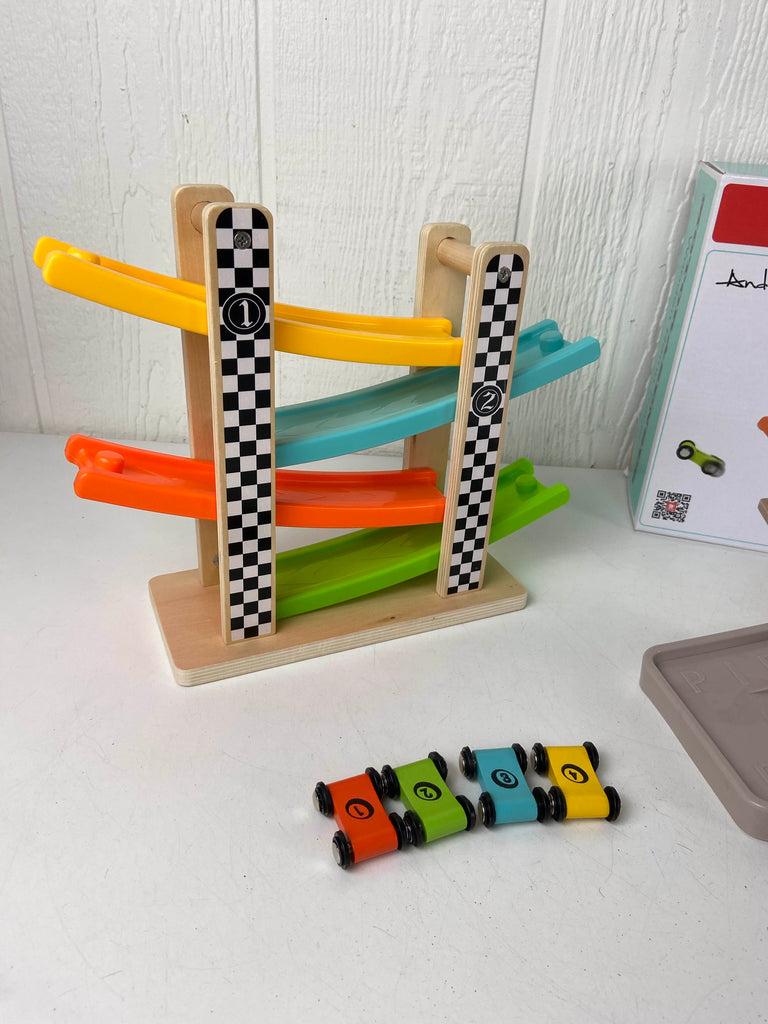 Top Bright Wooden Car Ramp Race Track