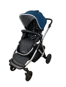 secondhand Mockingbird Single to Double Stroller, 2023, Silver with Black Leather, Watercolor Drops, Sea