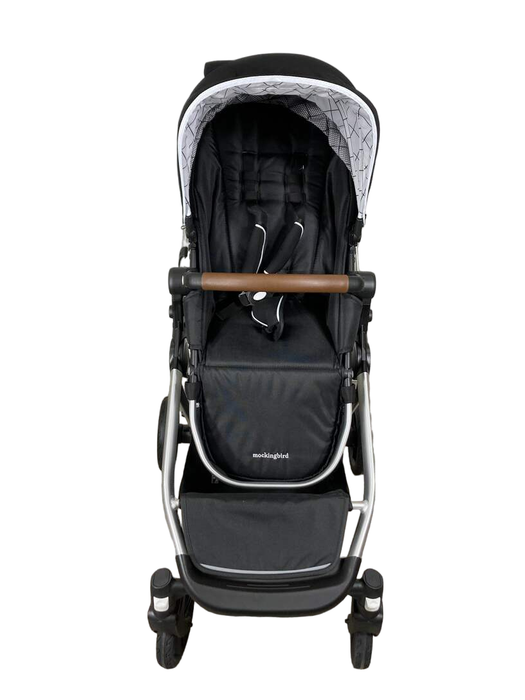 secondhand Mockingbird Single to Double Stroller, 2022, Silver with Penny Leather, Windowpane, Black