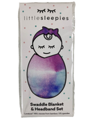 used Little Sleepies Swaddle And Headband Set, Purple Watercolor