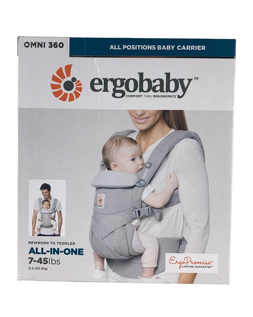 used Ergobaby Omni 360 Cotton Baby Carrier, Pearl Grey