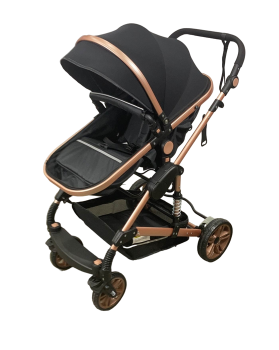 used Kikkaboo Amaia 3-in-1 Transformable Seat Stroller, Black Rose Gold