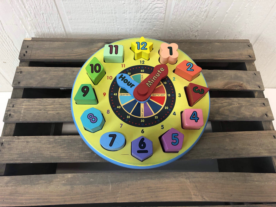 used Melissa & Doug Shape Sorting Clock