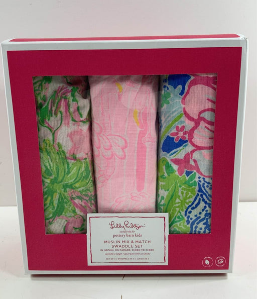 used Pottery Barn Kids Lilly Pulitzer Muslin Swaddle Set - HIDDEN NEEDS PHOTOS 4/13