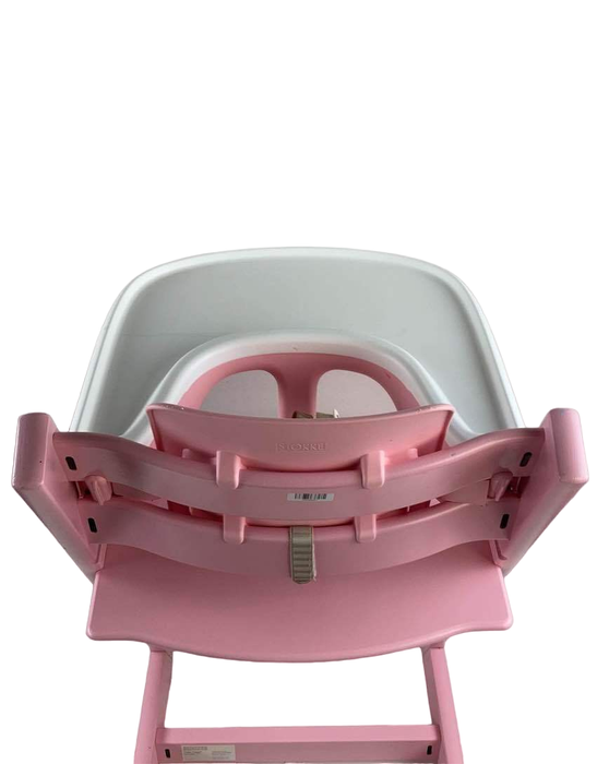 Stokke Tripp Trapp High Chair with Baby Set and Tray, White, Pink