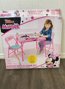 used Disney Folding Table And Chairs, Minnie Mouse