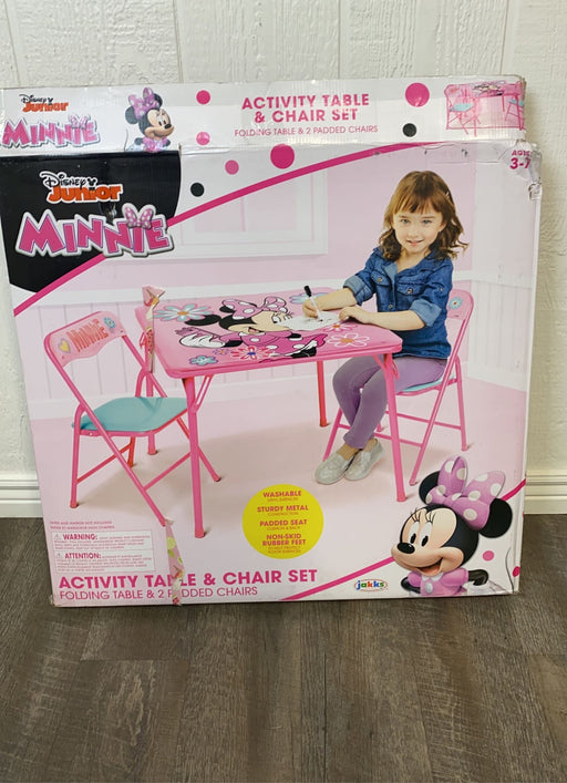 used Disney Folding Table And Chairs, Minnie Mouse