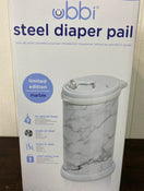 secondhand Ubbi Diaper Pail, Marble 