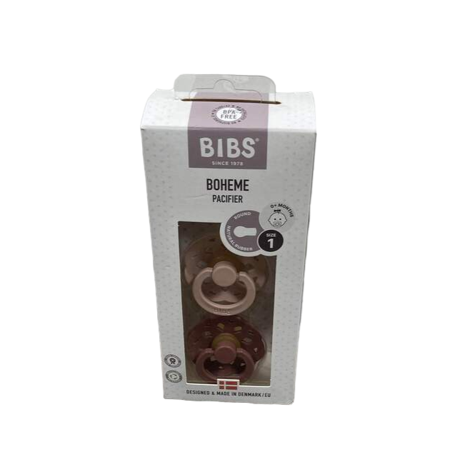 Shop BIBS Boheme Natural Rubber Pacifier 2 Pack, Woodchuck/Blush, Size 1 (0+ months) at GoodBuy Gear