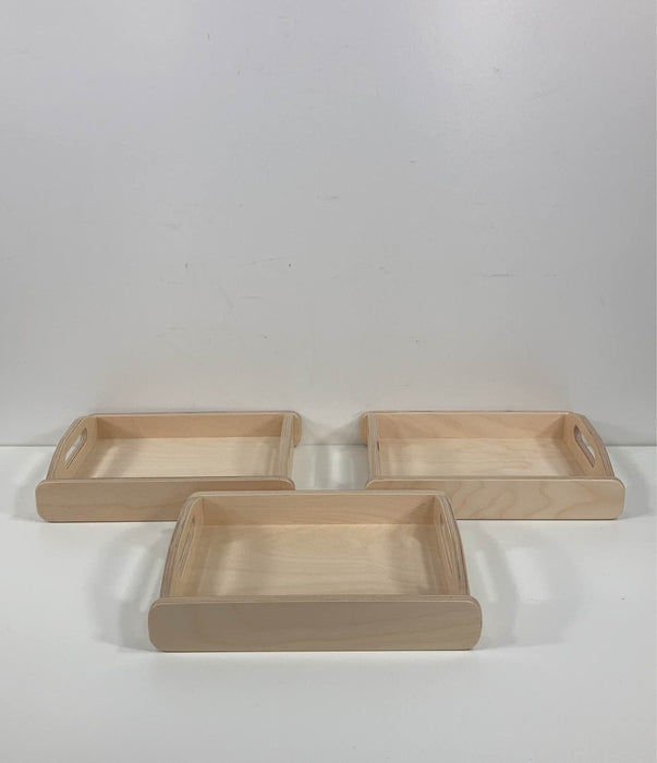 used Monti Kids Montessori Wooden Trays