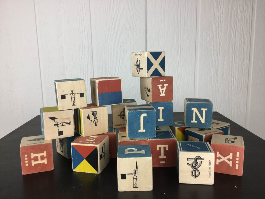 used Uncle Goose Alphabet Blocks Nautical