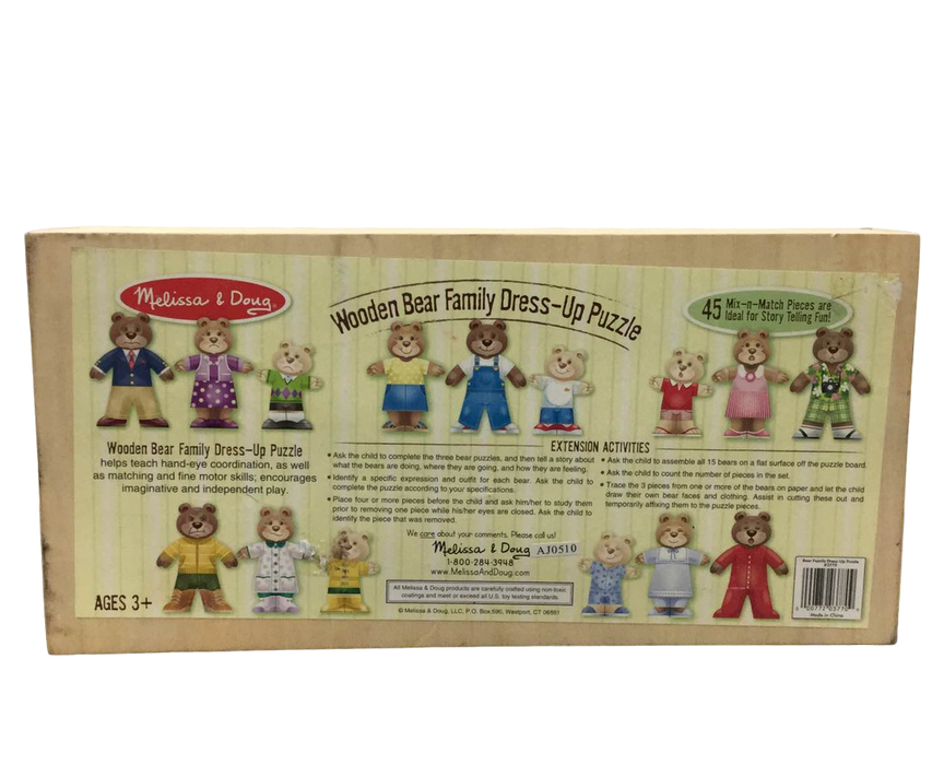 used Melissa & Doug Mix And Match Bear Family Dress Up