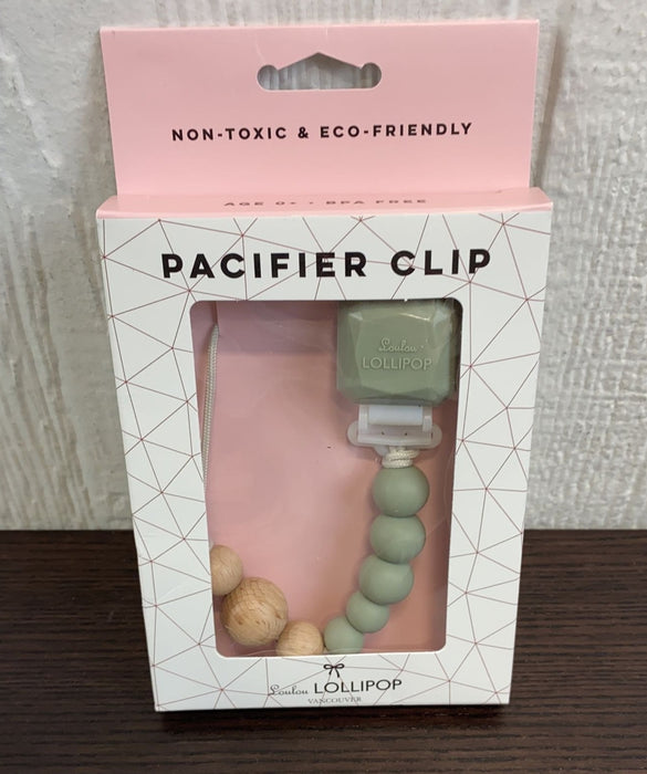 Shop LouLou Lollipop Pacifier Clip, Silver Sage at GoodBuy Gear