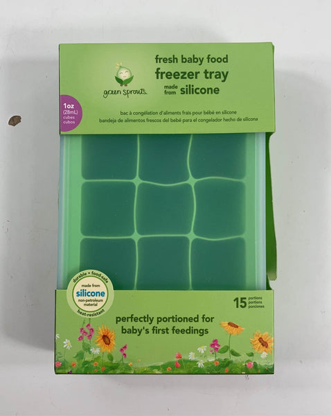 green sprouts Fresh Baby Food Freezer Tray | Perfectly portioned for baby's  first feedings | Clear lid for covering food & stacking trays, Flexible