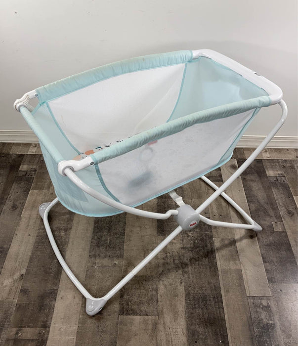 used Fisher Price Rock With Me Bassinet, Blue/White