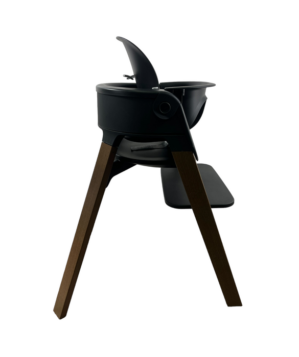 Stokke Steps High Chair, Black Seat with Golden Brown Legs