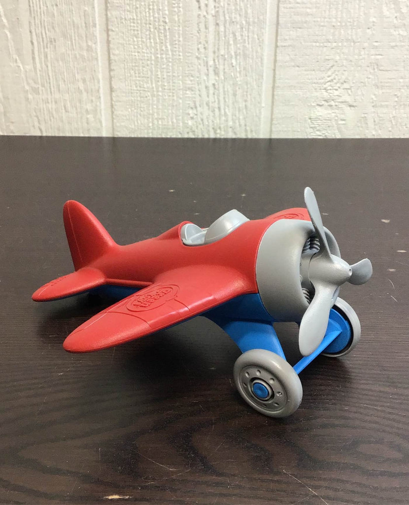 Avion Green Toys Rouge – Jouet 100% Recyclé, Hélice Rotative, Train D’atterrissage – Dès 1 An