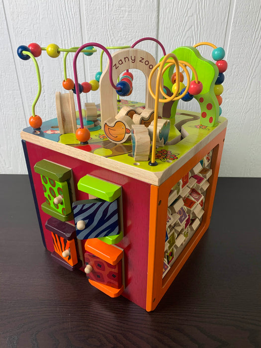 used B. toys Zany Zoo Wooden Activity Cube