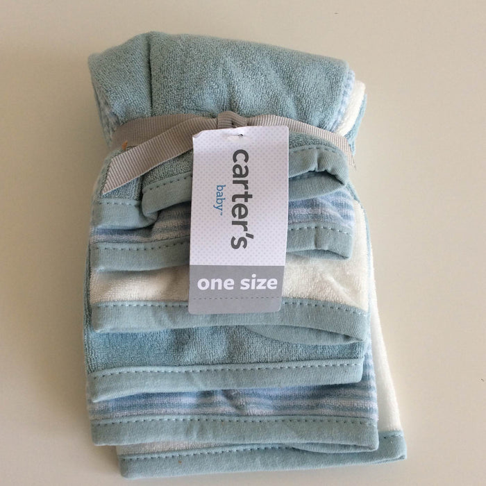 used Carter's Washcloth 6 Pack, Blue and white set