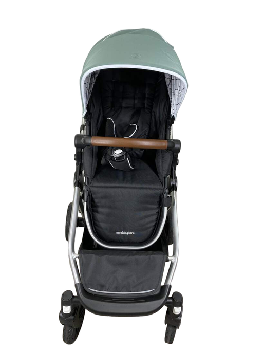 secondhand Mockingbird Single to Double Stroller, 2022, Silver with Penny Leather, Sage