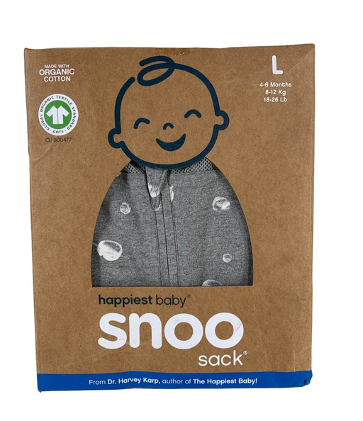 used Happiest Baby SNOO Sack, Large (18-25 lbs), Graphite Planets