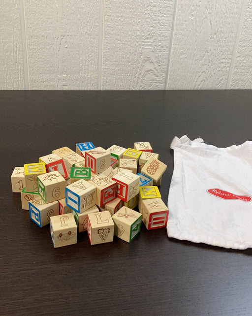 secondhand Melissa & Doug Wooden Alphabet Blocks