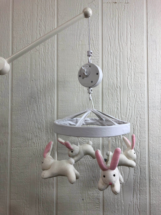 used Pottery Barn Kids Crib Mobile, Knit Bunny