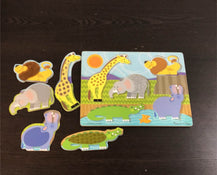 secondhand Melissa & Doug First Play Wooden Touch And Feel Puzzle