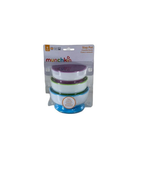 used Munchkin Stay-Put Suction Bowls 3 Pack