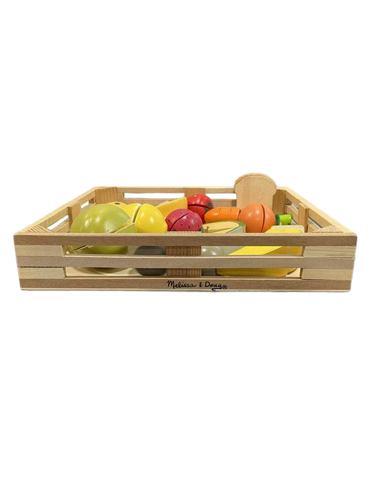 secondhand Melissa & Doug Cutting Food- Wooden Play Food