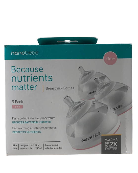 Shop Nanobébé Breastmilk Baby Bottles 3-Pack, Pink at GoodBuy Gear