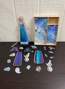 secondhand Disney Frozen Elsa Wooden Magnetic Doll Dress-Up Kit