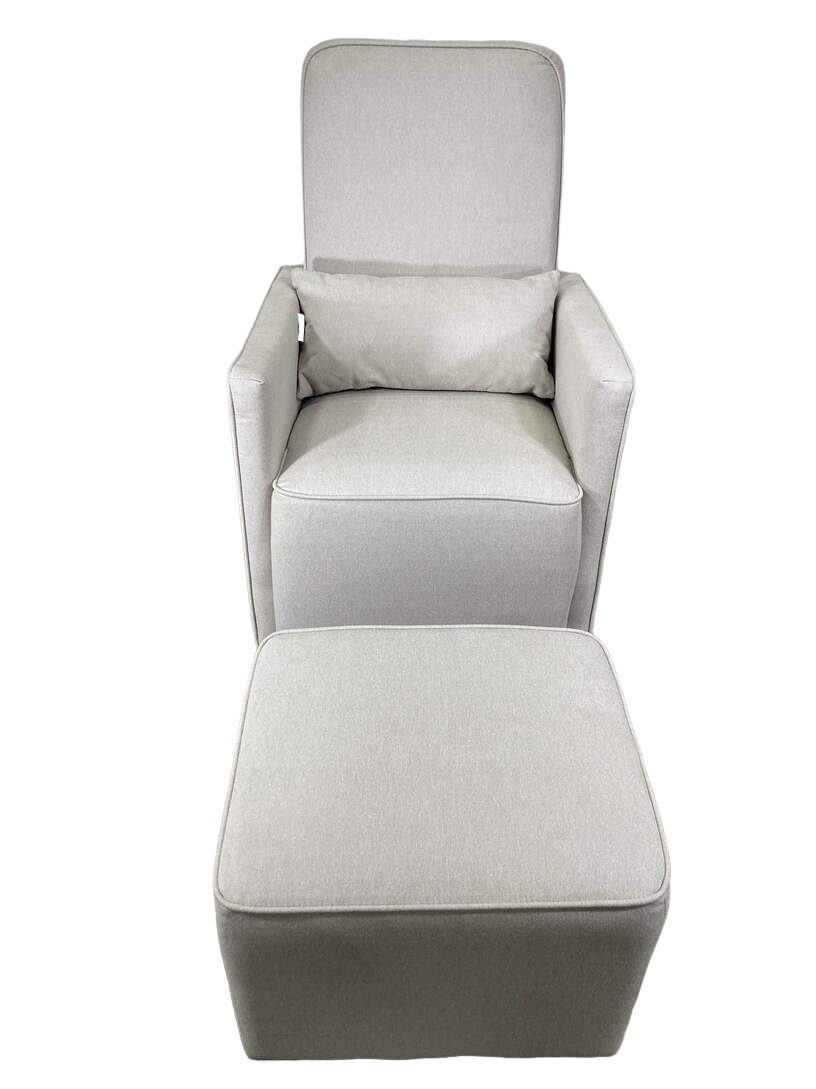 Adrian swivel glider with storage ottoman sales