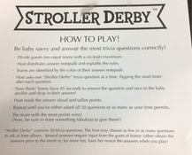 secondhand Kate Aspen Stroller Derby Baby Shower Trivia Game