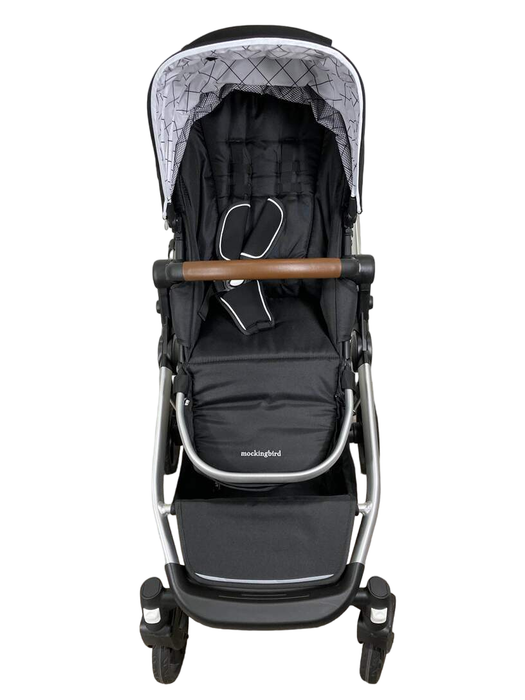 secondhand Mockingbird Single to Double Stroller, 2022, Silver with Penny Leather, Windowpane, Black