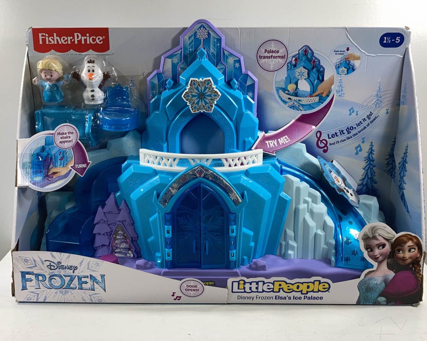 Fisher-Price Little People Playset Frozen - Palazzo Di Ghiaccio Di Elsa Con Luci E Suoni, Personaggi Elsa E Olaf, Per Bambini 1,5+ Anni