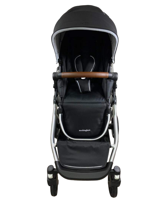 secondhand Mockingbird Single to Double Stroller, 2022, Silver with Penny Leather, Watercolor Drops, Black