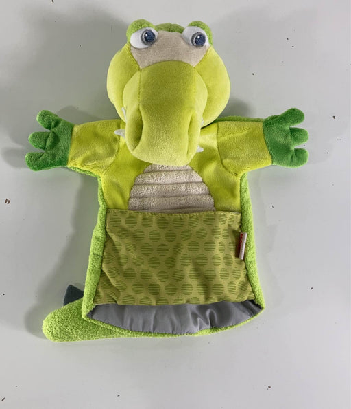 secondhand HABA Glove Puppet Crocodile With Baby Hatchling Finger Puppet