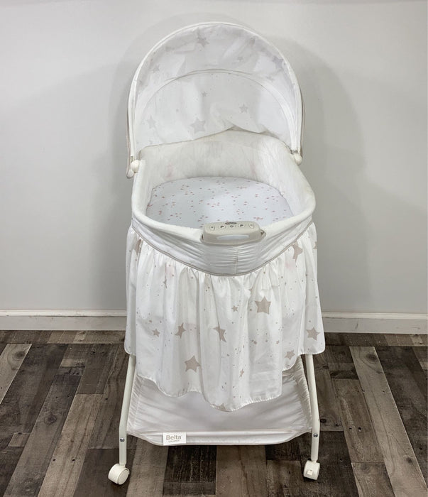 used Delta Children Deluxe Gliding Bassinet, Sweet Beginnings Stardust